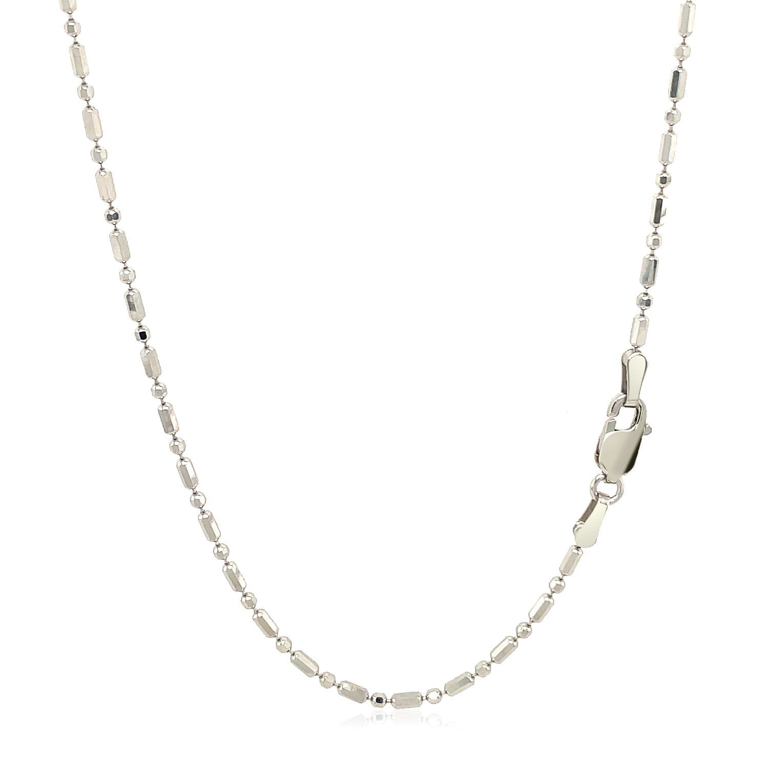 Necklace 14k white gold diamond-cut alternating bead chain 1.5mm Bids.com on Tampa Home & Garden Store