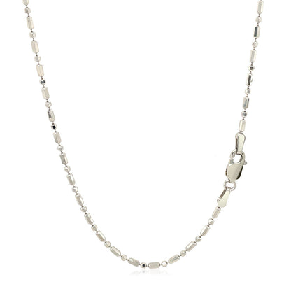 Necklace 14k white gold diamond-cut alternating bead chain 1.5mm Bids.com on Tampa Home & Garden Store