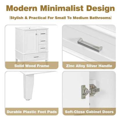 Bathroom Vanity With Sink Solid Wood Cabinet