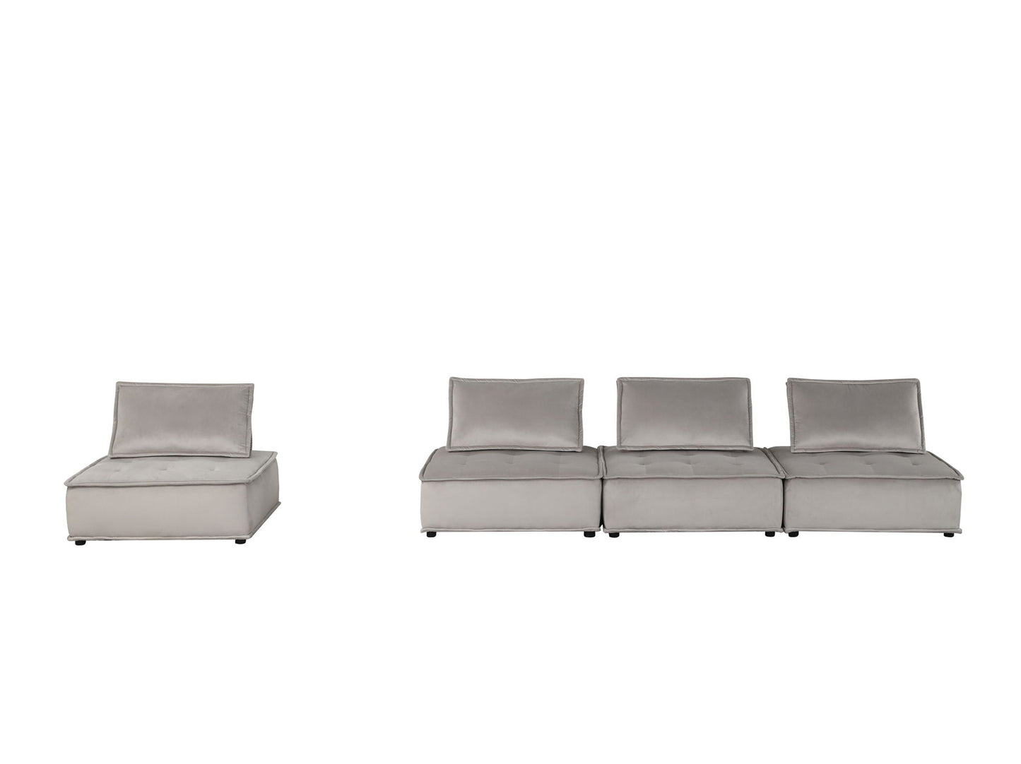 Anna stylish sectional sofa ottoman in light gray upholstery on Tampa Home & Garden Store