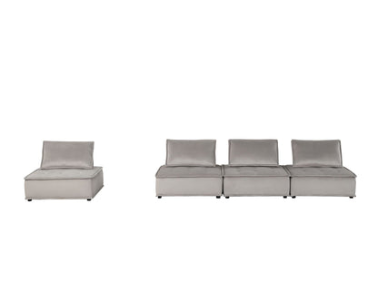 Anna stylish sectional sofa ottoman in light gray upholstery on Tampa Home & Garden Store