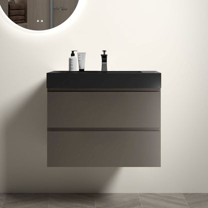 Alice bathroom vanity with sink by HouseOfZazla, black countertop and sleek modern design on Tampa Home & Garden Store