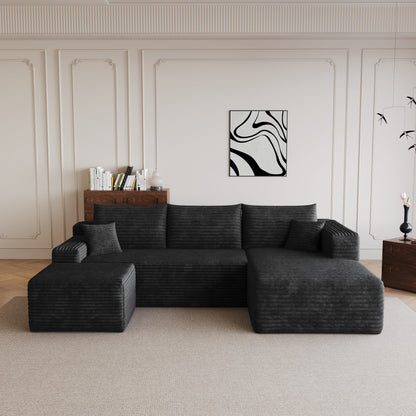 Modern Cloud Sectional Sofa and Ottoman Set