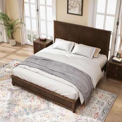 Solid Wood Platform Bed and the Tall Headboard