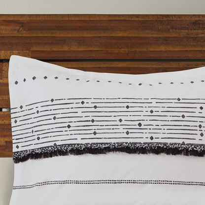 Cotton Printed Comforter Set with Black and White