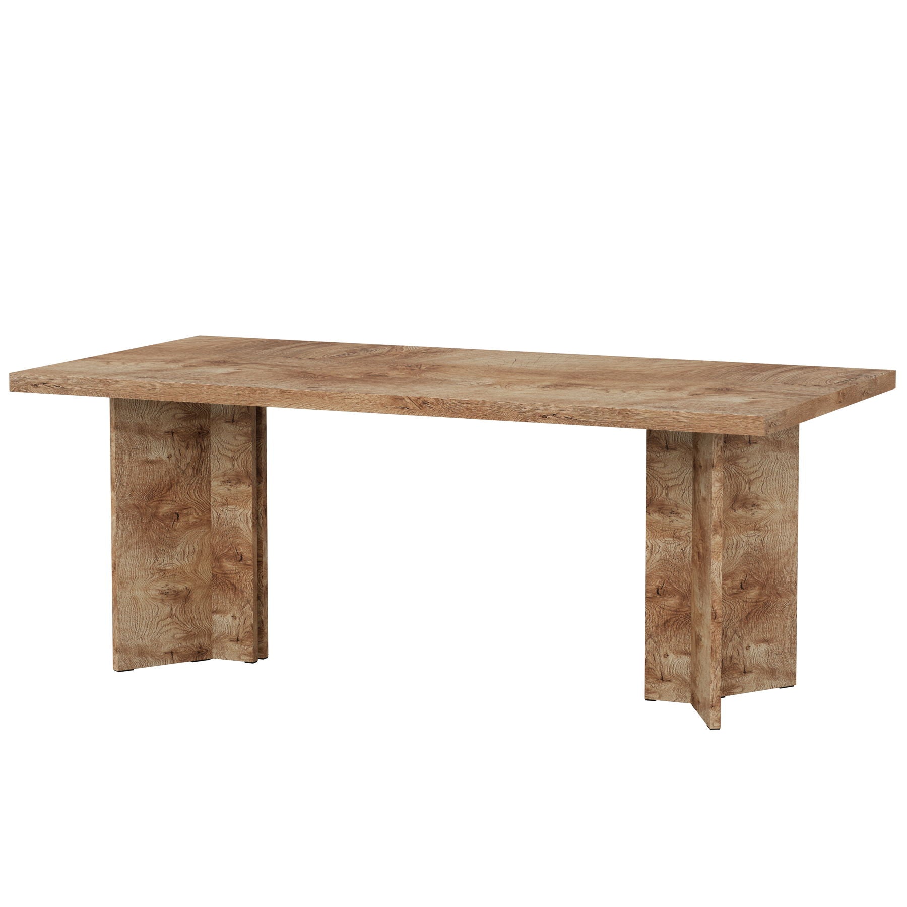 Dining Table For 4-6 People with Thick Top in rustic oak finish by HouseOfZazla on Tampa Home & Garden Store
