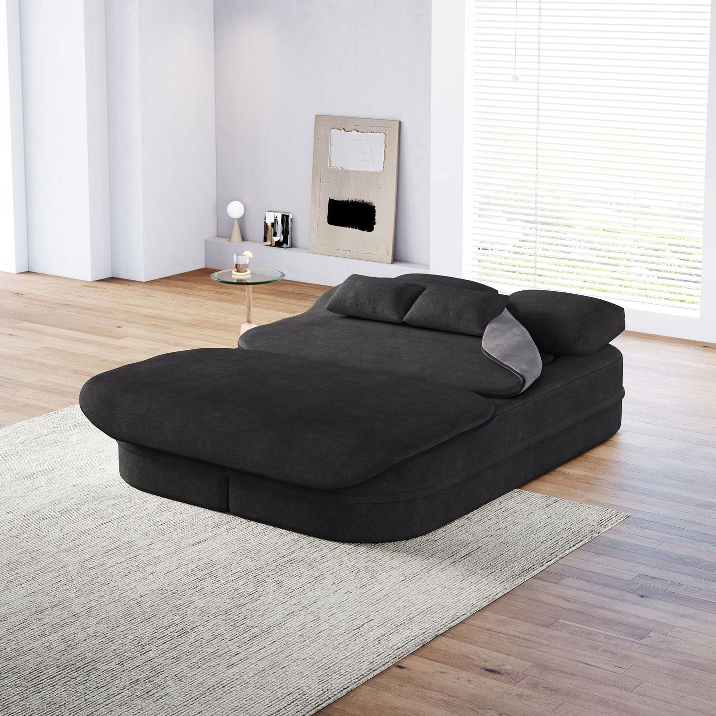 Foldable Sofa Bed with a Multi Functional Blanket