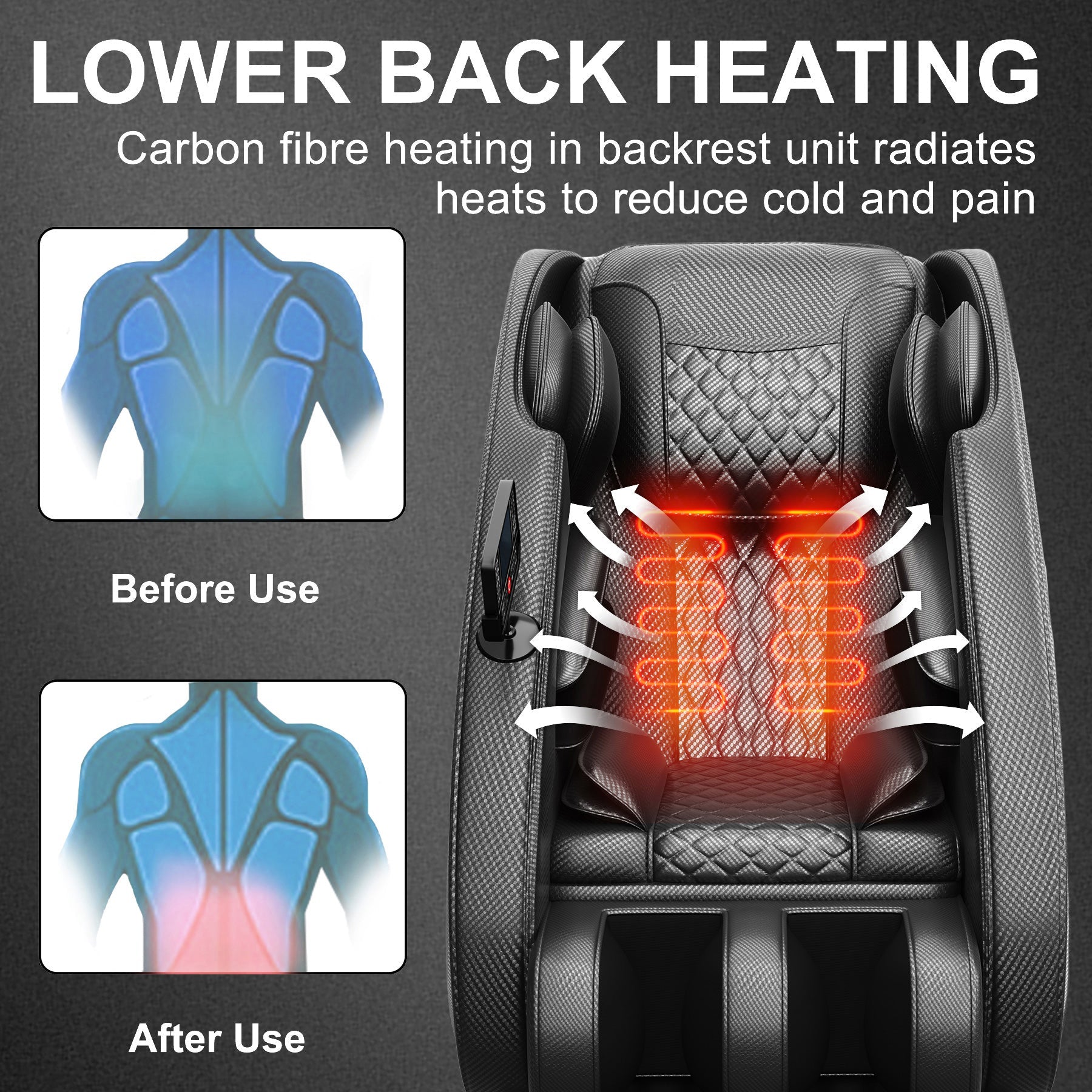 HouseOfZazla massage chair recliner with zero gravity and full body air pressure dark grey upholstery on Tampa Home & Garden Store