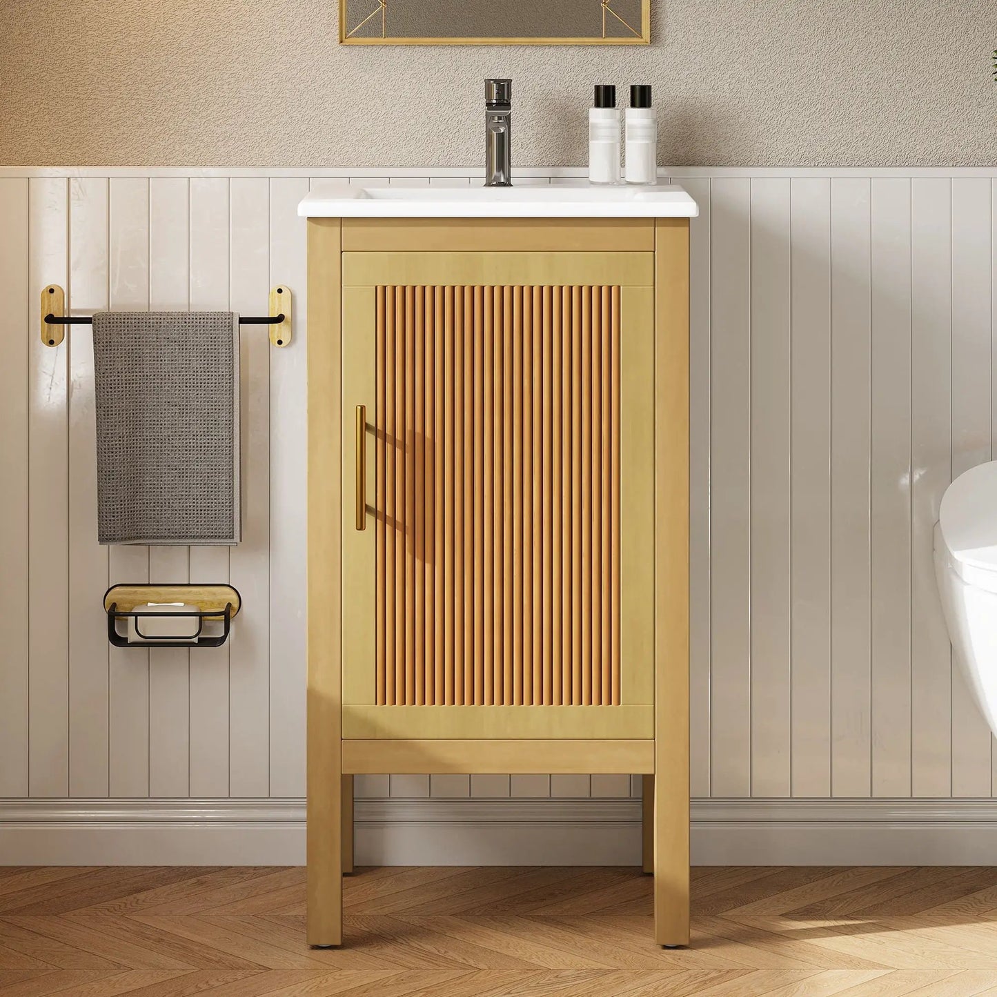 Bathroom Cabinet With Sink and Adjustable Shelf