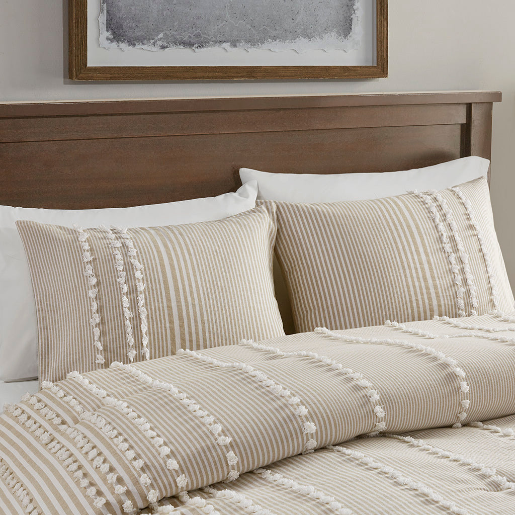 Full Queen Cotton Yarn Dyed Comforter Set