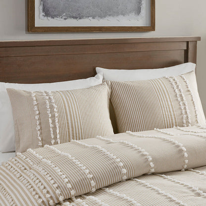 Full Queen Cotton Yarn Dyed Comforter Set