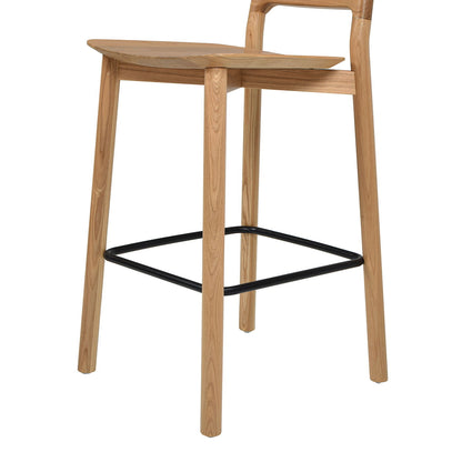 Counter height stool by HouseOfZazla in natural blonde ash with black metal footrest on Tampa Home & Garden Store