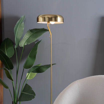 Spectra tall corner floor lamp in gold metal finish with pull chain by HouseOfZazla on Tampa Home & Garden Store