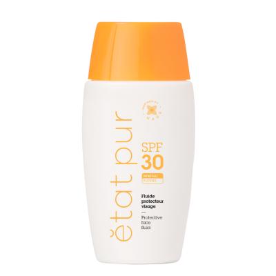 Etat Pur mineral sunscreen fluid SPF 30 bottle with orange cap on Tampa Home & Garden Store