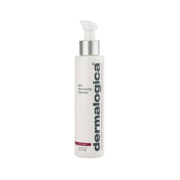 Dermalogica Skin Resurfacing Cleanser bottle with pump, white bottle, vertical logo on Tampa Home & Garden Store