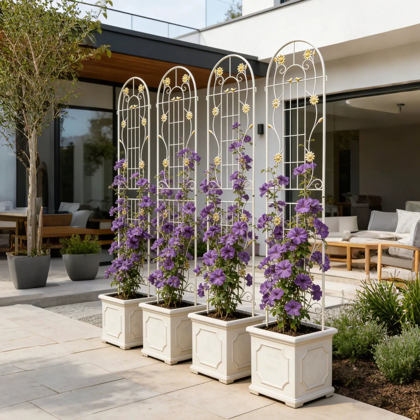 Metal Garden Trellis for Climbing Plants Outdoor