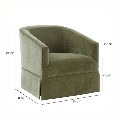 Skirted swivel chair olive green fabric with 360° rotation HouseOfZazla on Tampa Home & Garden Store