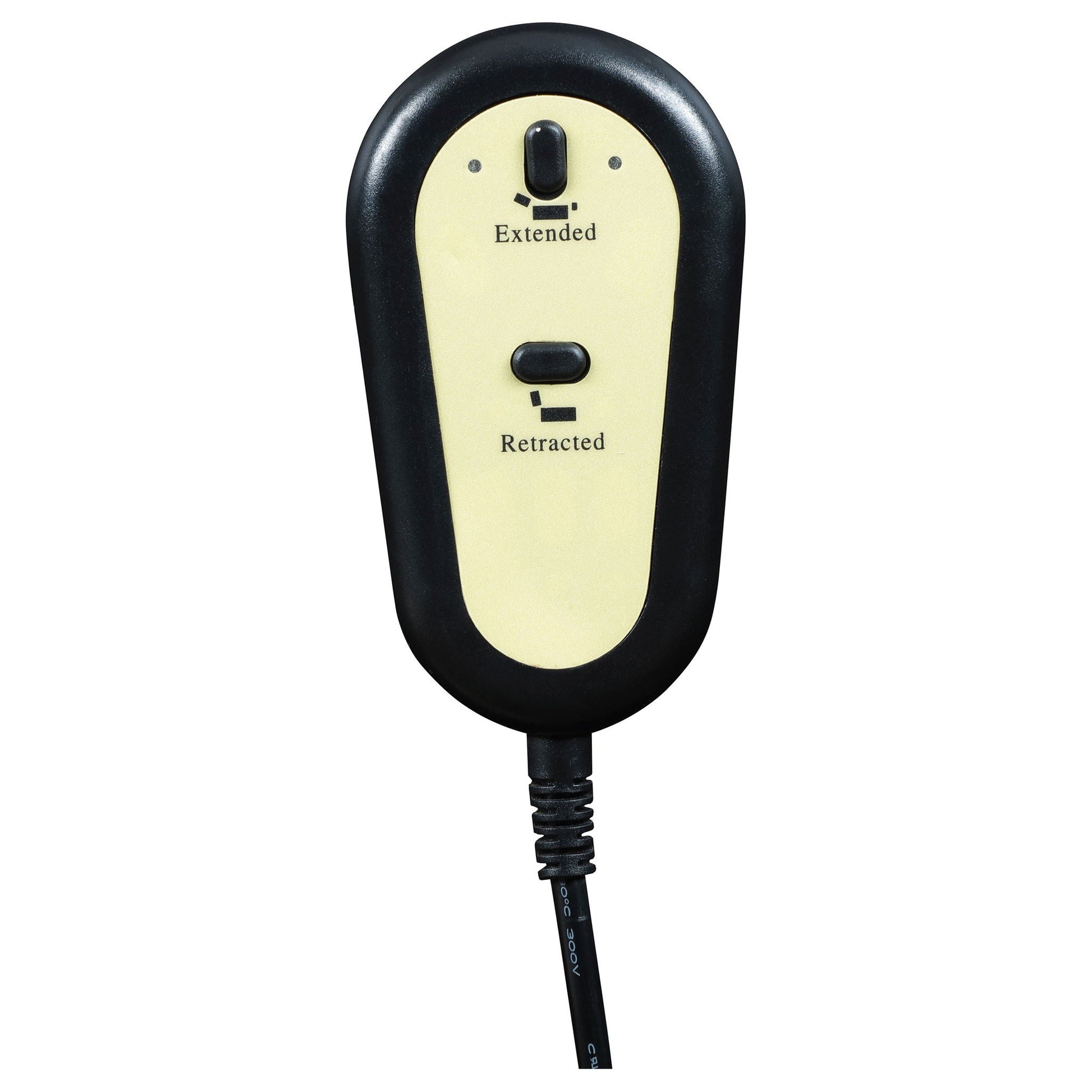 Macklin power lift massage recliner remote with beige panel and black surround Extended on Tampa Home & Garden Store