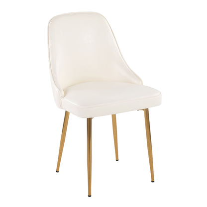 Contemporary Glam dining chair by HouseOfZazla white cushioned seat with wood legs on Tampa Home & Garden Store