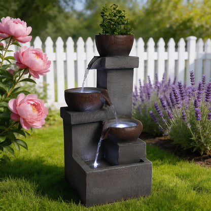 LED Outdoor Garden Waterfall Fountain and Lights