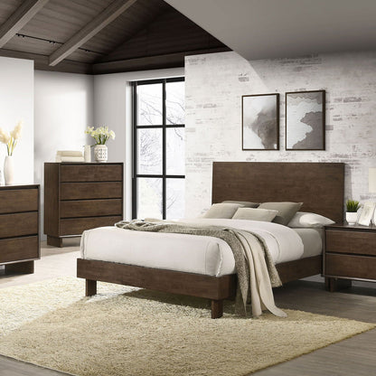 Hemlock platform bed with tall dark wood headboard by HouseOfZazla on Tampa Home & Garden Store