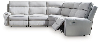 Social Pointe reclining sectional light gray upholstery by Unique Piece Furniture on Tampa Home & Garden Store