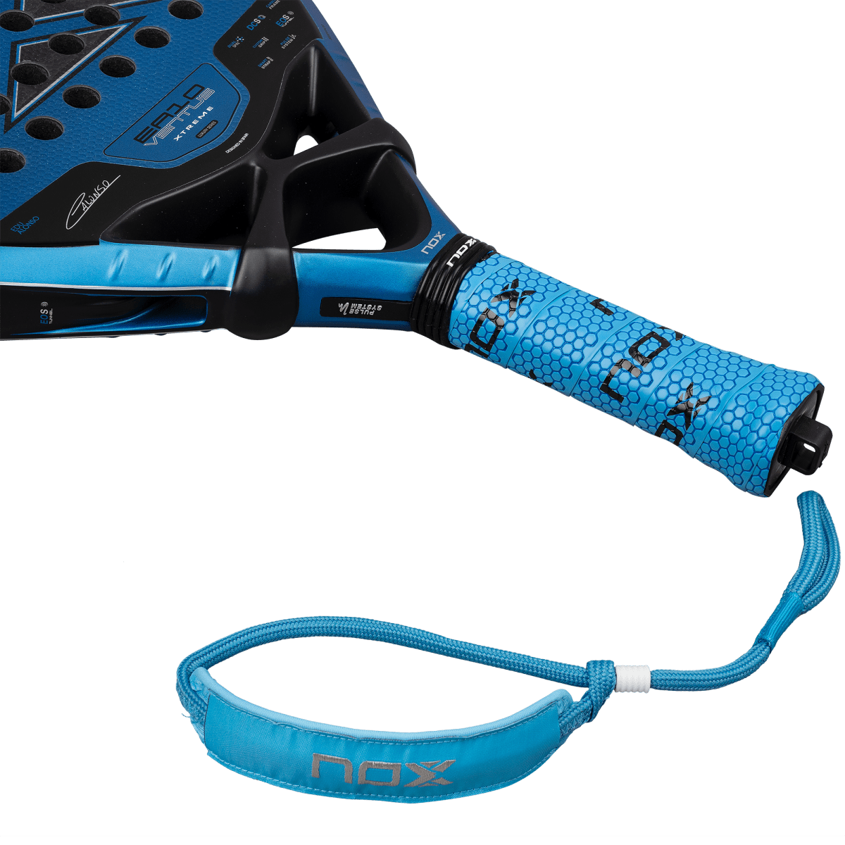 NOX EA10 Ventus Attack 12K Xtreme 2026 Padel Racket with blue hex-pattern grip on Tampa Home & Garden Store