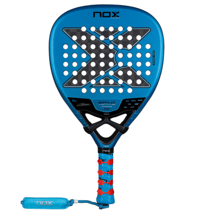 NOX EA10 Ventus Attack 12K Xtreme blue padel racket with green holes and X motif on Tampa Home & Garden Store