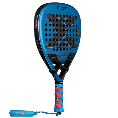 NOX EA10 Ventus Attack 12K Xtreme padel racket blue frame with perforated face and grip on Tampa Home & Garden Store