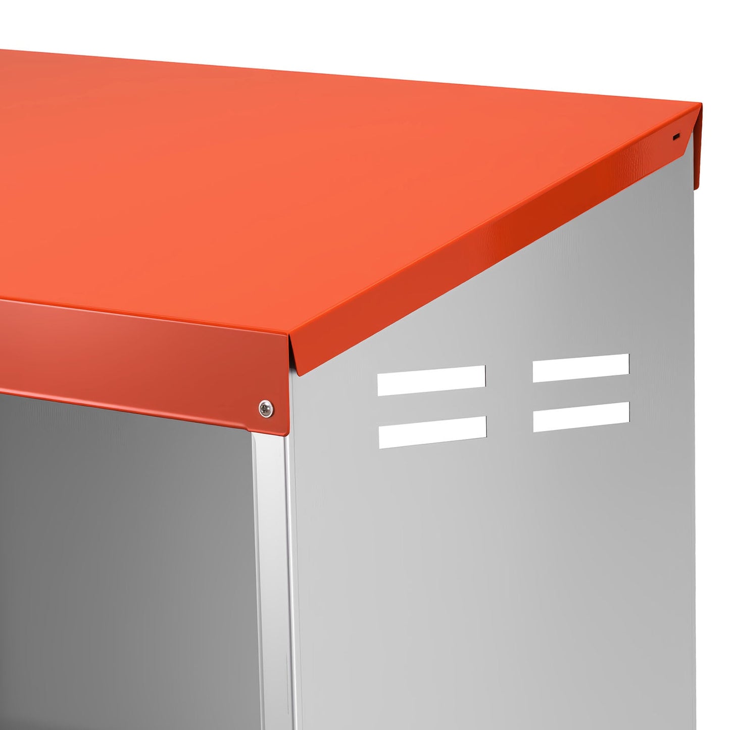 Chicken Nesting Boxes, 2 compartments, orange lid, gray metal by HouseOfZazla on Tampa Home & Garden Store