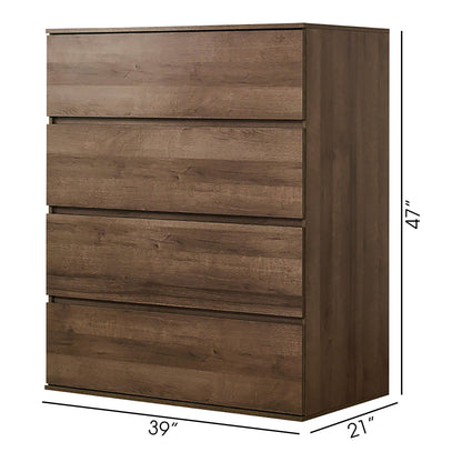 Contemporary Wood Chest with Soft-Closing Drawers, dark brown finish, accent chest on Tampa Home & Garden Store