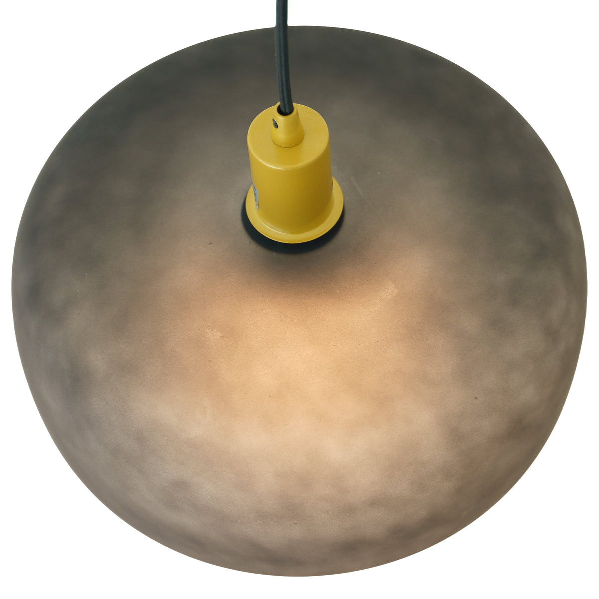 Dune pendant lamp yellow canopy with black cord and gray shade on Tampa Home & Garden Store