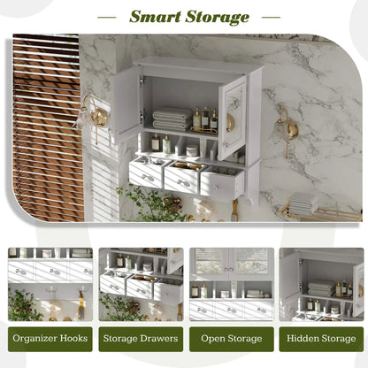 Modern Bathroom Mirror Cabinet With Drawers