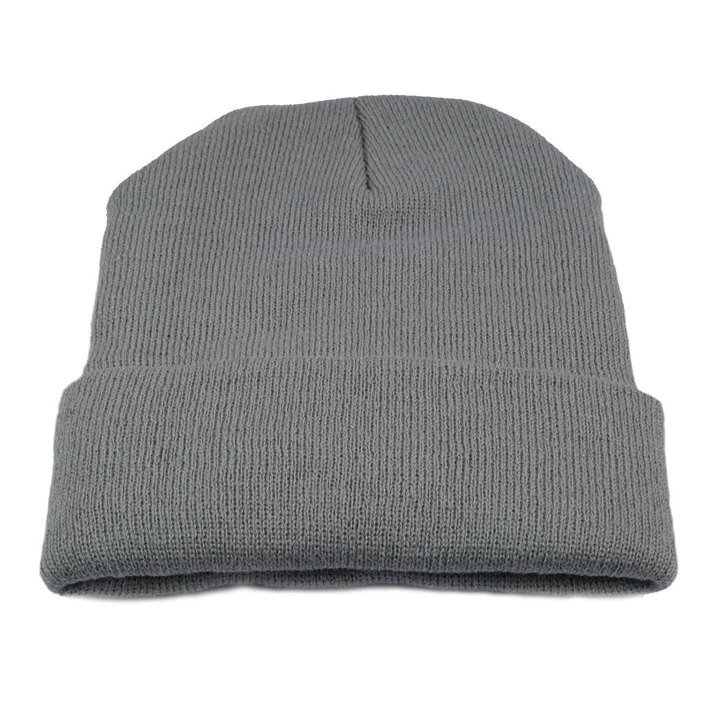 Unisex 5 LED knitted beanie GemGear in grey with folded cuff on Tampa Home & Garden Store
