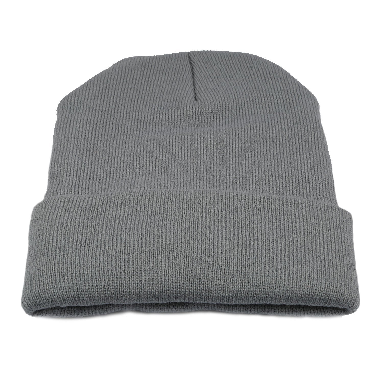 Unisex 5 LED knitted beanie GemGear in grey with folded cuff on Tampa Home & Garden Store