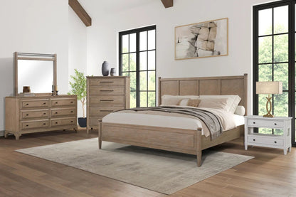 Transitional Lo-Post Bed with Warm Sand Finish