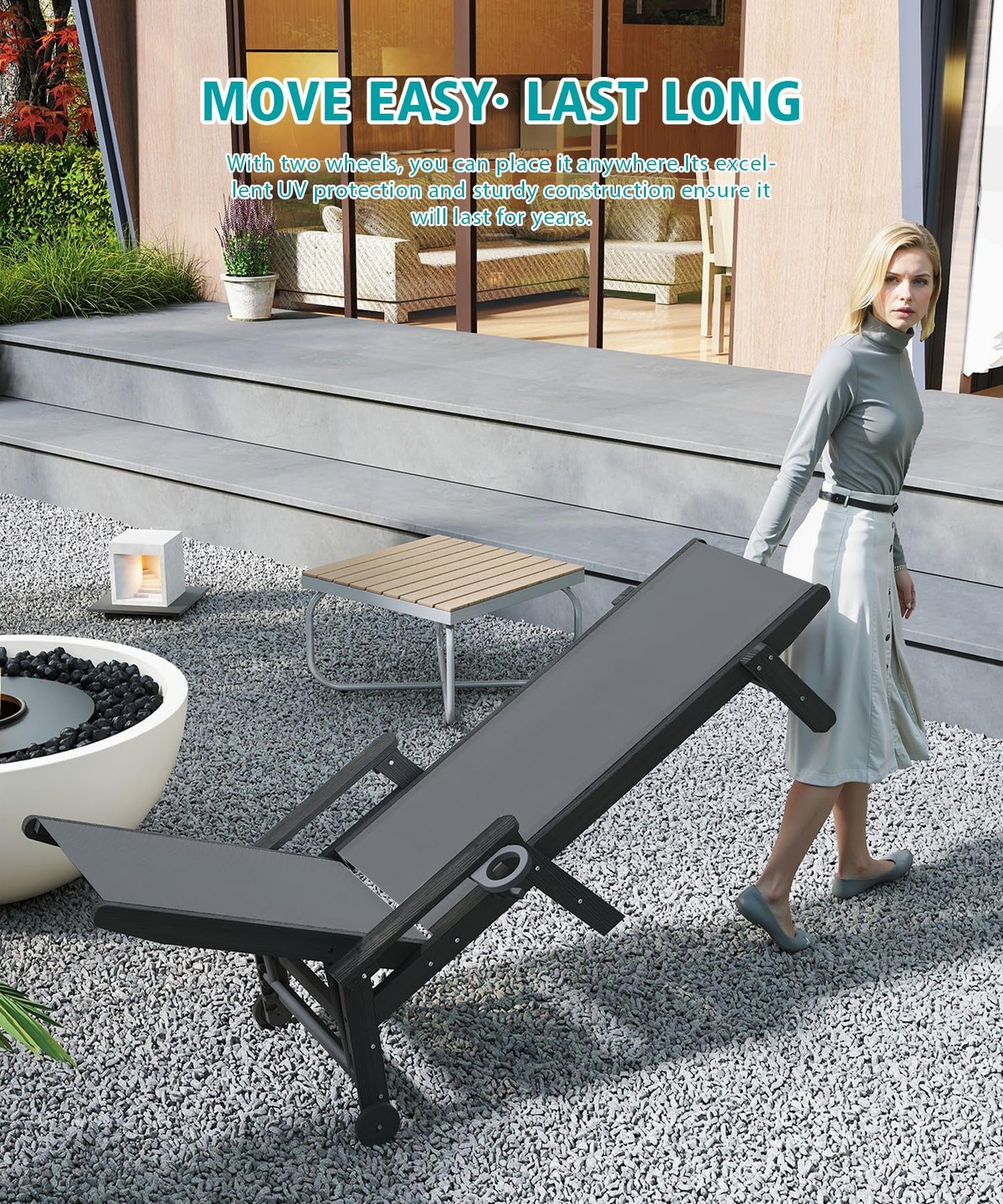 Durable Outdoor Pool Lounge Chair Set Of Two