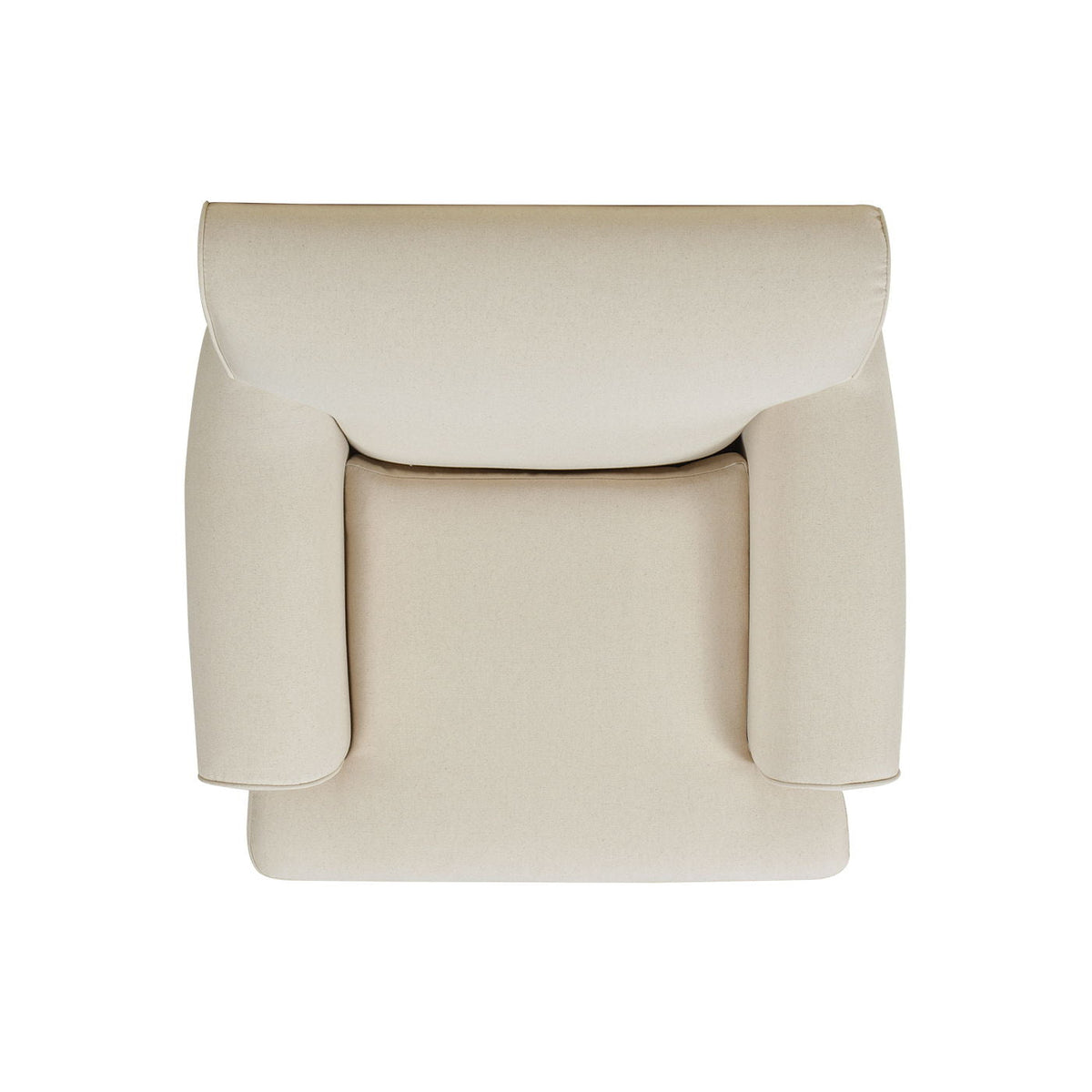 Accent Arm Chair beige fabric upholstery back view with curved arms HouseOfZazla armchairs on Tampa Home & Garden Store