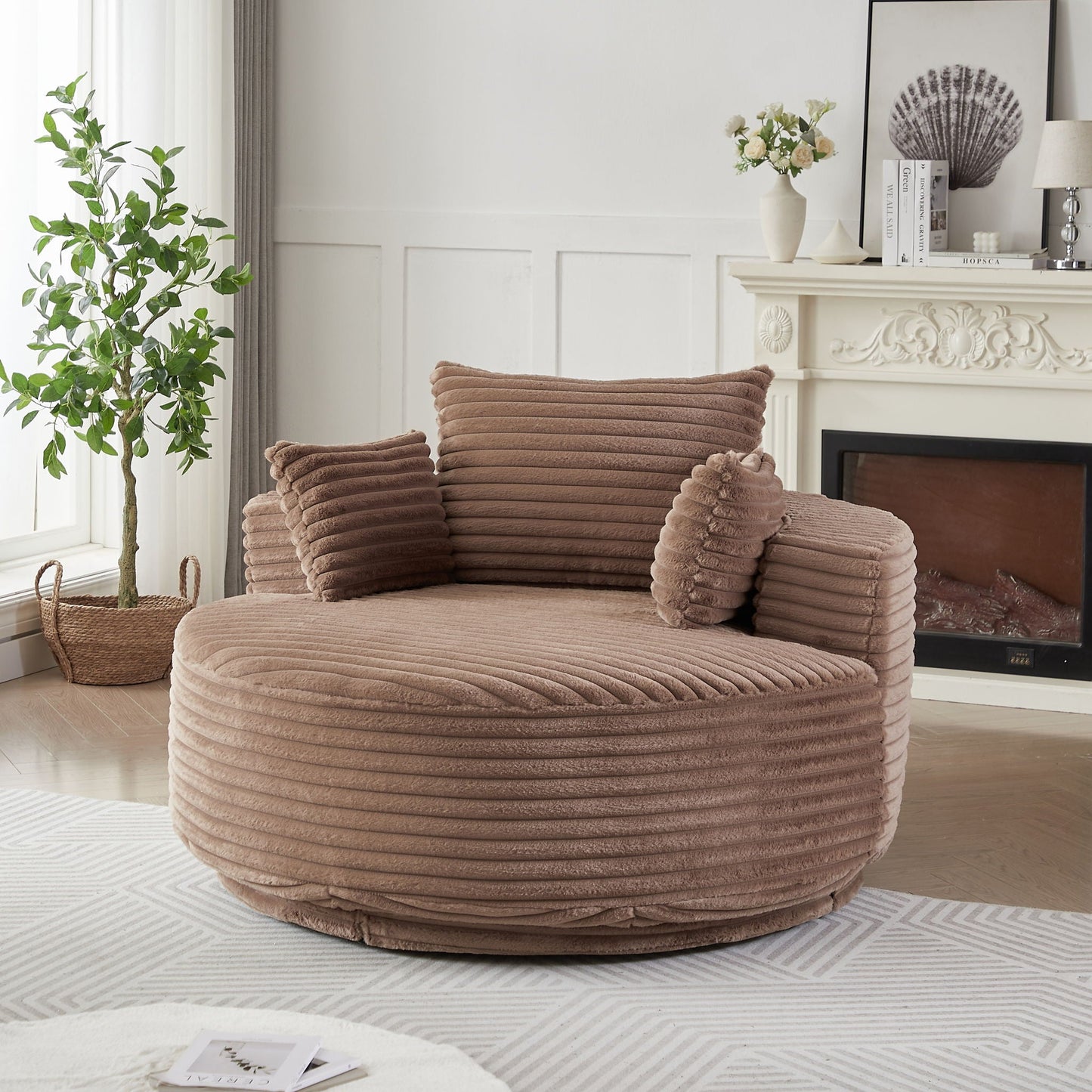 Modern Single Sofa and Swivel Sleeper Chair