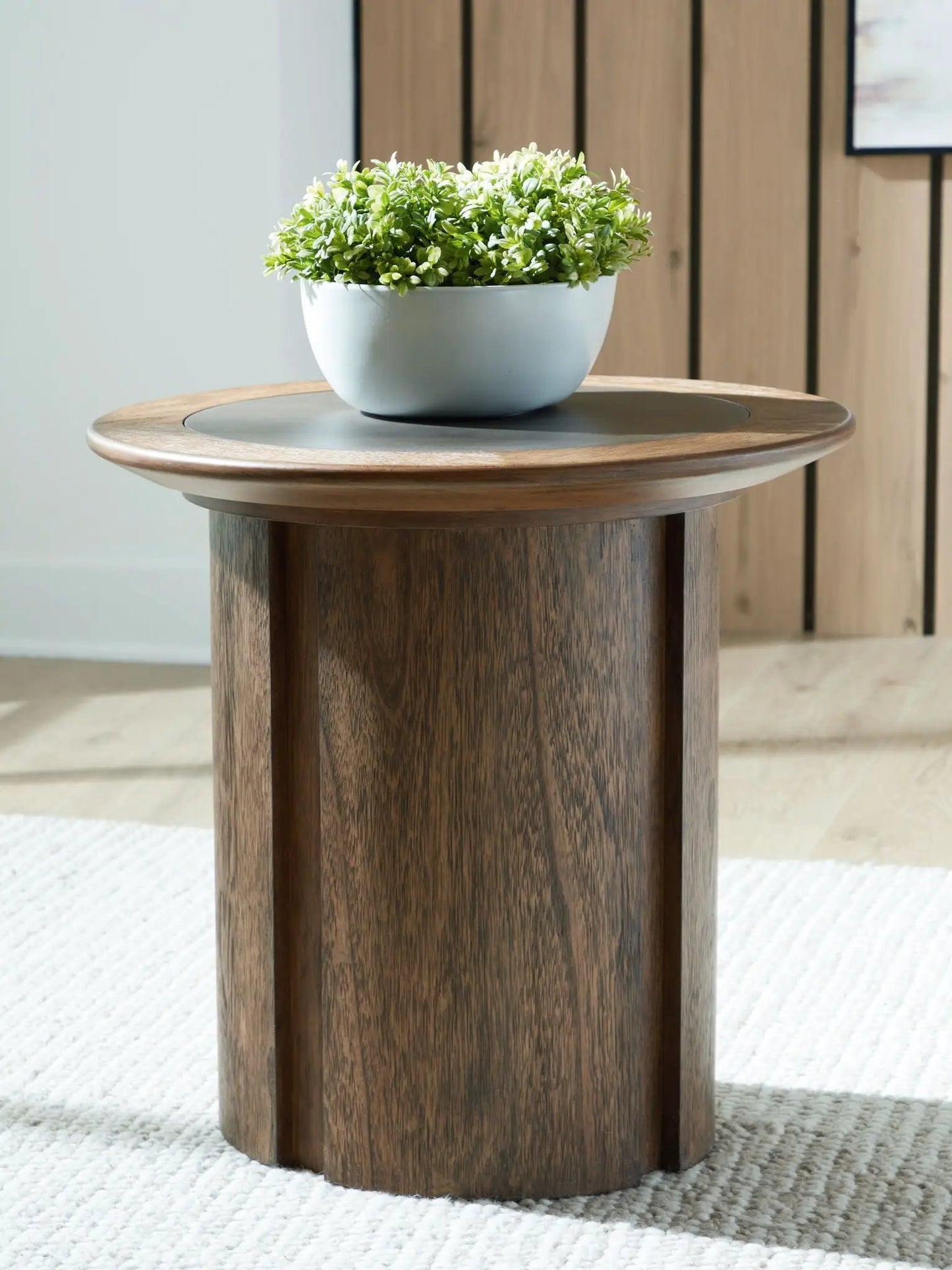 Dontayne Round Table with Dark Top Living Room