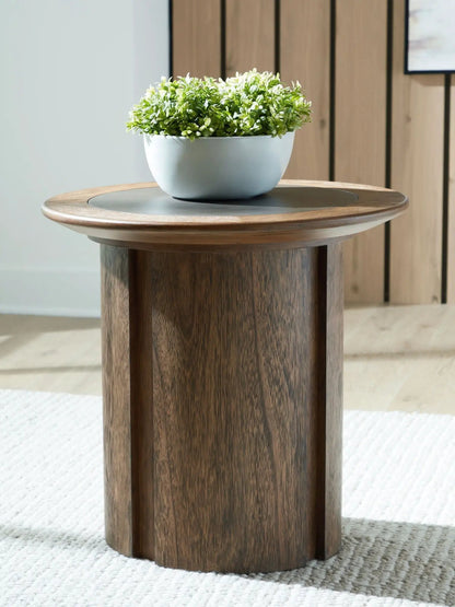 Dontayne Round Table with Dark Top Living Room