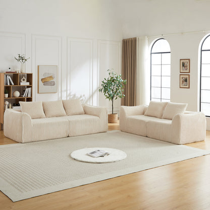 Minimalist Corduroy Seater Sofa and Bench