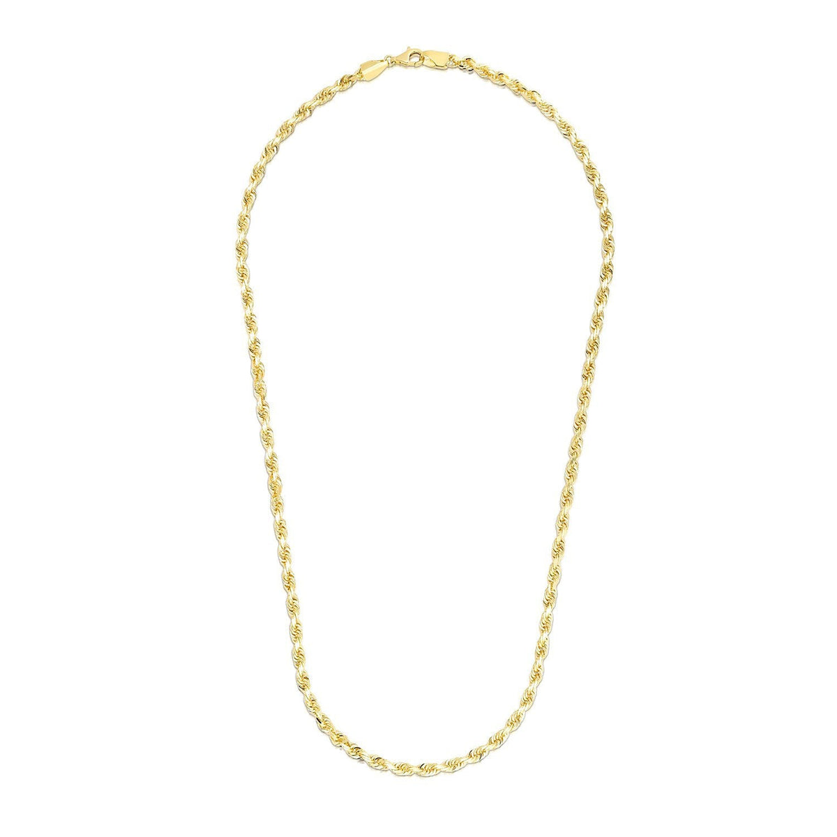 Necklace 5.0mm 14k yellow gold solid diamond-cut rope chain by Bids.com on Tampa Home & Garden Store