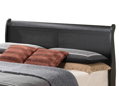 Upholstered Sleigh Bed with Dovetail Drawers