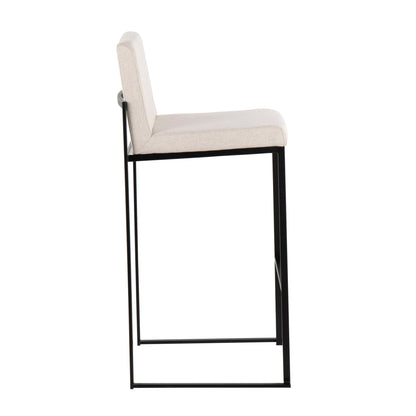 High back contemporary barstool beige fabric with black metal frame HouseOfZazla on Tampa Home & Garden Store