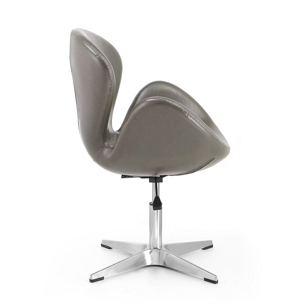 Raspberry Swivel Lounge Chair 360° rotation in grey leather with chrome base by HouseOfZazla on Tampa Home & Garden Store