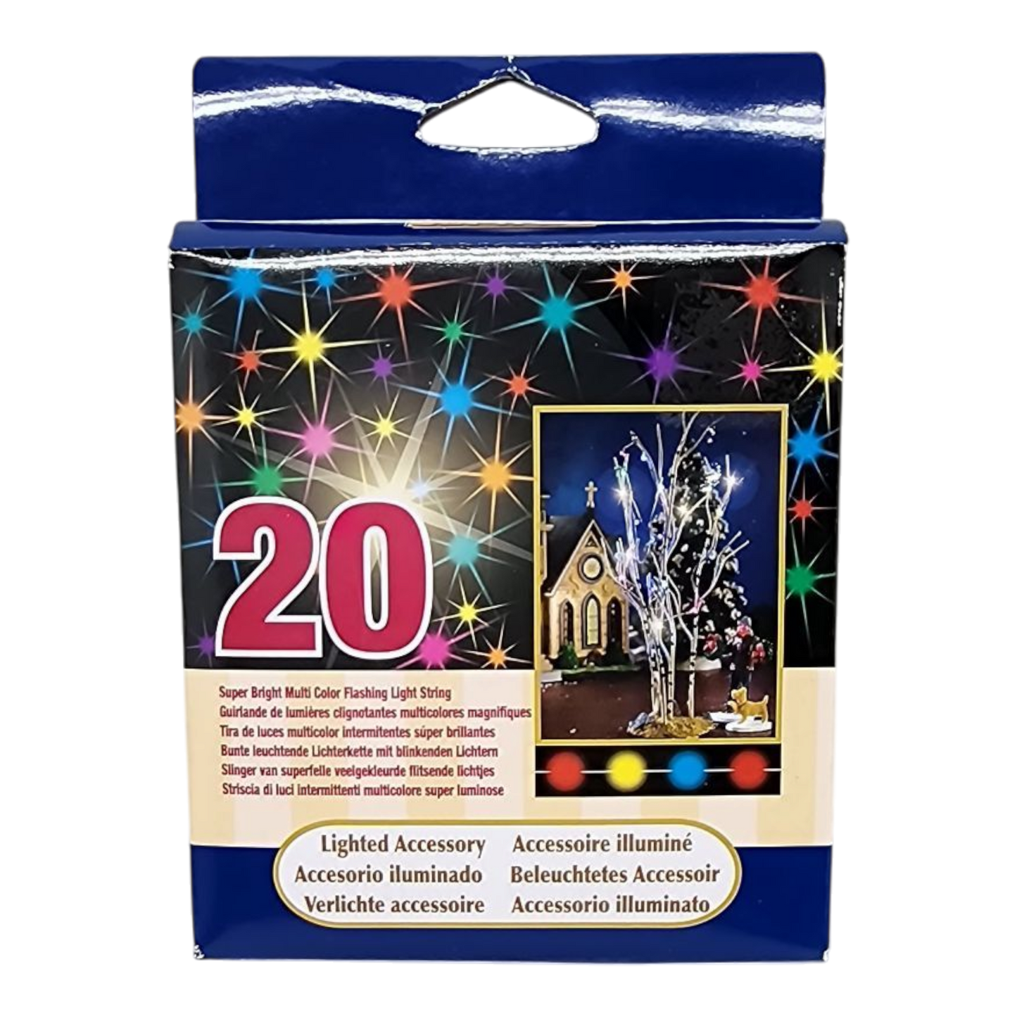 Guirlande lumineuse LED multicolore clignotante ultra-brillante à 20 LED pour villages