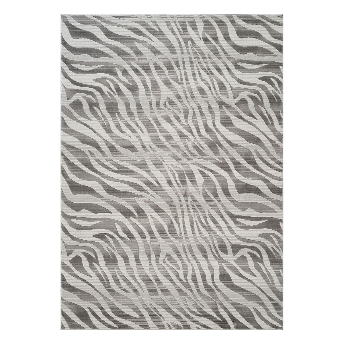 Plush zebra-patterned area rug in ivory and gray by HouseOfZazla on Tampa Home & Garden Store