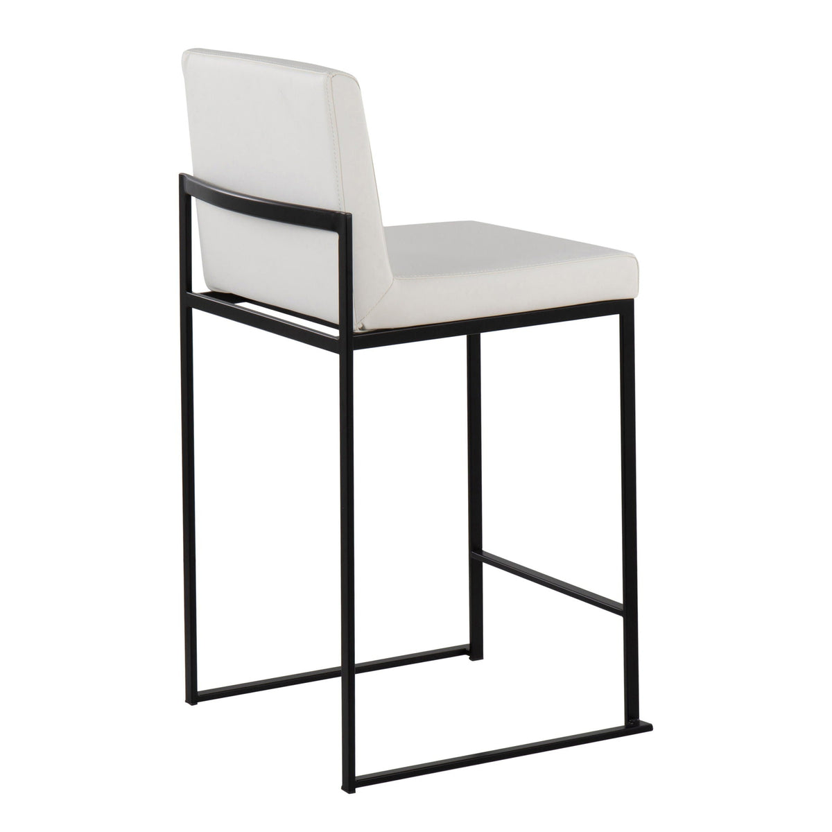 Fuji high back counter stool set of 2, white upholstery, black metal frame HouseOfZazla on Tampa Home & Garden Store