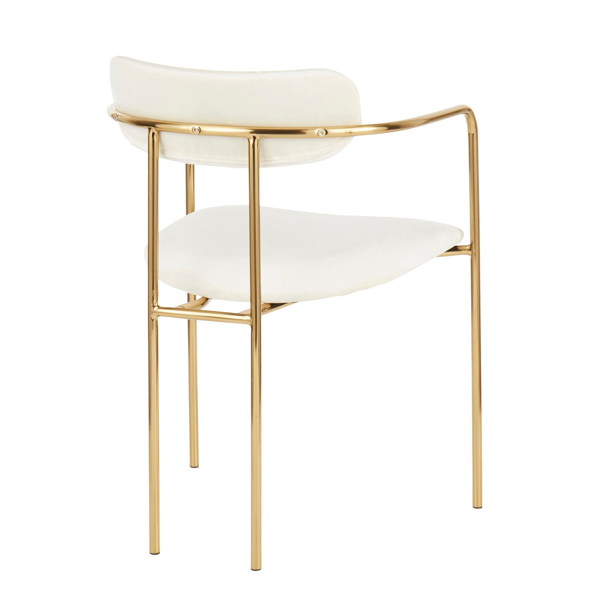 HouseOfZazla contemporary chair with cushioned beige seat and gold metal frame on Tampa Home & Garden Store